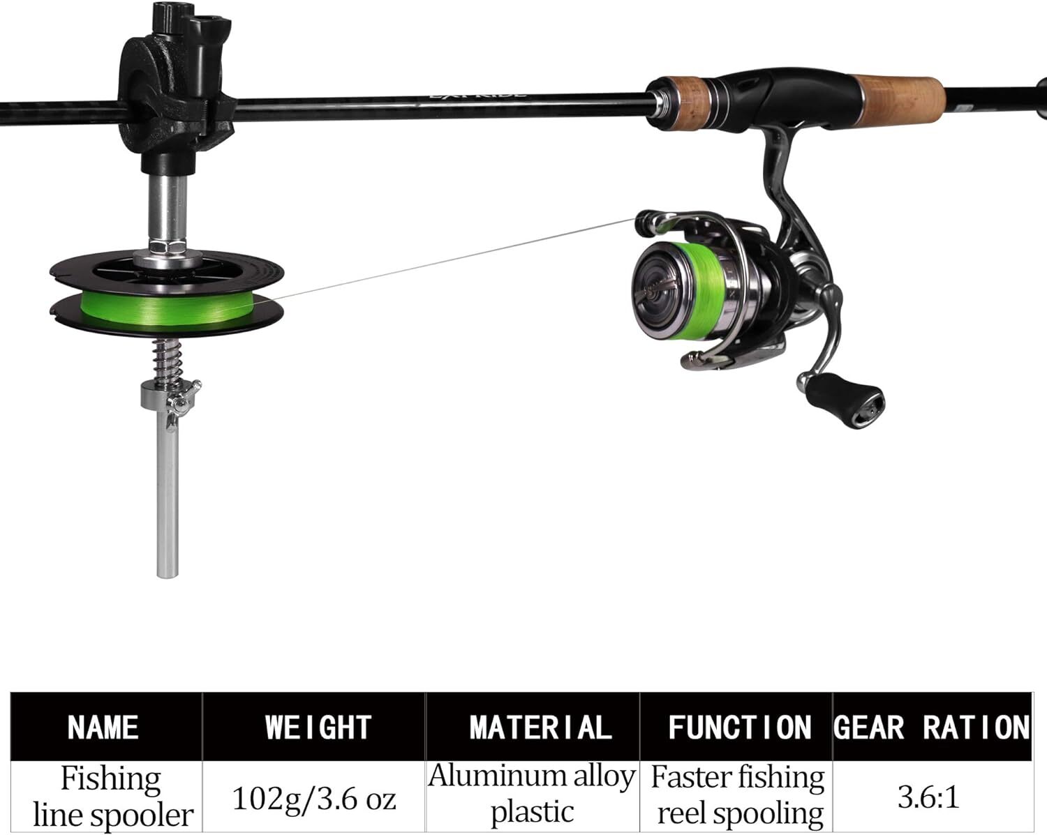 THKFISH Portable Fishing Line Spooler Fishing Pole Clamp Line Spool Machine