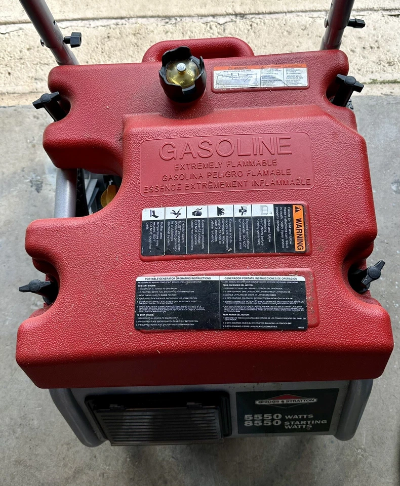 GENERADOR PORTÁTIL BRIGGS & STRATTON 030235, 5550/8550 VATIOS, TAMBIÉN INCLUYE CABLE Foto 4 de 4