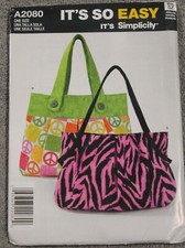 Simplicity A2080 It&rsquo;s So Easy Bags Pattern Uncut