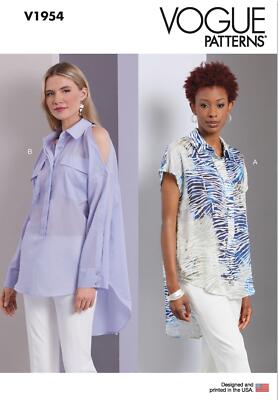 Schnittmuster Damenbluse mit Cutout Vogue v1954 34-42/44-52