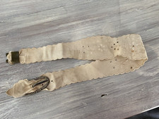 Antique Embroidered Fabric Belt Eyelet Stitch Scalloped with Buckle  8 