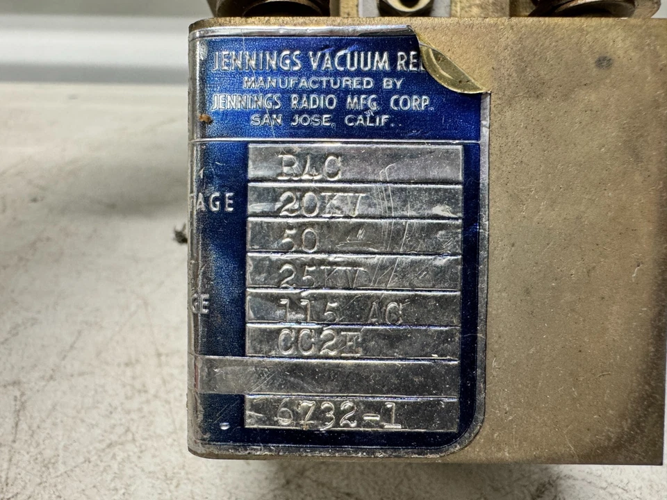 Jennings Vacuum Relay Switch Type PLC Model 6732-1 — 第 4/4 张图片