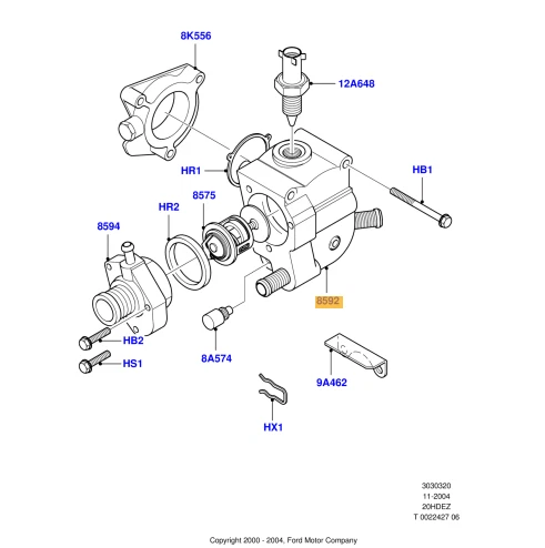 THERMOSTAT WITH HOUSING FOR FORD MAVERICK 2.3 16V, 3.0 V6 2001> ONWARDS 1097897 - Image 4 of 4