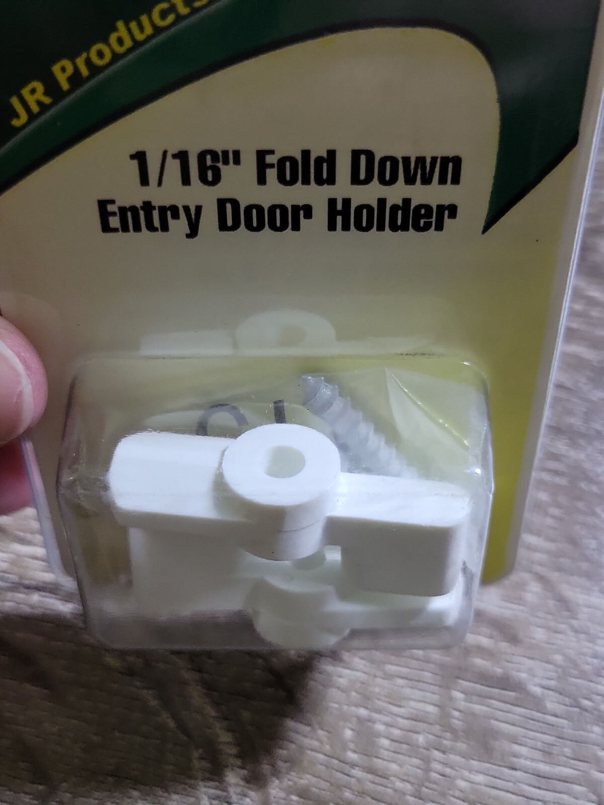JR Products 11815 1/16" White Fold Down Entry Door Holder 2pkNEW