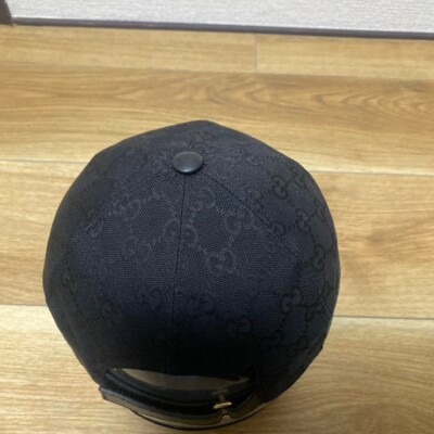 帽子 Gucci Sherry Line Flight Cap Black GUCCI Sherry Line Monogram GG Logo Baseball Cap Hat Men Size M