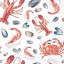 Lobster Seafood Napkins Party Paper Decoupage 3 Ply Serviettes Crabs Shellfish