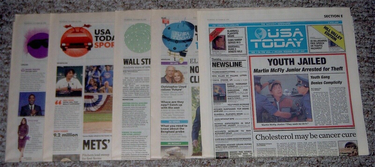 Back To The Future 2 / USA TODAY October 22 2015 Newspaper