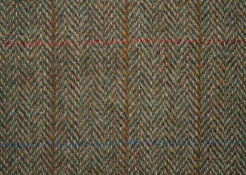 Harris Tweed Green Herringbone Fabric - 100% Pure Wool, Handwoven in Scotland - Picture 4 of 12