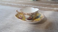 Antique Meissen 1700s 18th Century Dating Courting Scenes Mini Teacup and Saucer