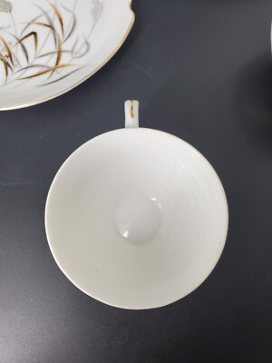 Vintage Summit Fine China Set of 6 Luncheon Plates & Cups, Dancing