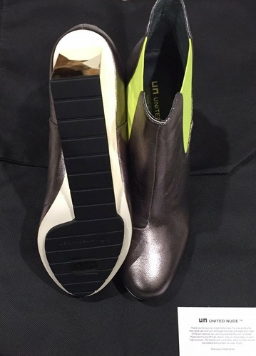 United Nude Solid Chelsea Leather Boots Pewter Silver Neon - Size 10 - RRP $560 - Picture 4 of 8