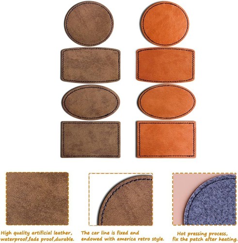 80PCS Blank Hat Patches Laserable Square Rustic Leatherette Patch Adhesive Fa... - Afbeelding 3 van 3