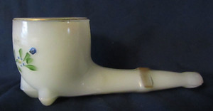 TIFFIN GLASS CLAMBROTH OPALSSCENT SOUVENIR INDIANAPOLIS IND PAINTED PIPE