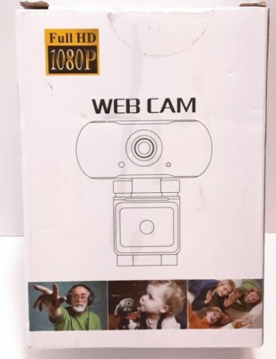 Full HD 1080P Web Cam With Microphone, Black Open Box 