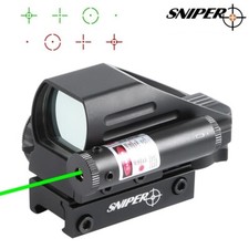 Sniper Green laser Holographic Red & Green Dot Laser Reflex Sight 4 Reticles