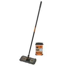 18” Microfiber Dust Mop + 60" Steel Handle, Includes 18” Refill,Machine Washable