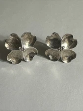 Vintage Stuart Nye Sterling Silver Flower Screw Back Earrings