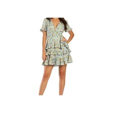 Lulu’s Fit & Flare Ruffle Mini Dress Floral Size XS Cottage NWT 