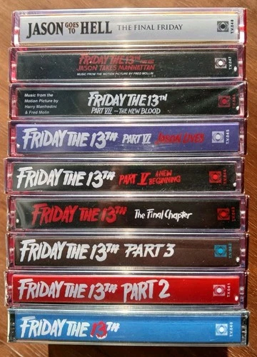 Friday the 13th Part 1 - 9 Audio Cassettes SEALED NEW Soundtrack Lot of 9 Rare