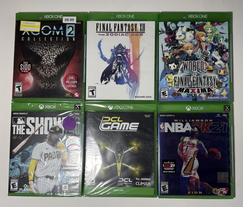(6) Brand New - Xbox One Lot Bundle - Final Fantasy, Xcom 2, The Show, NBA 2K21