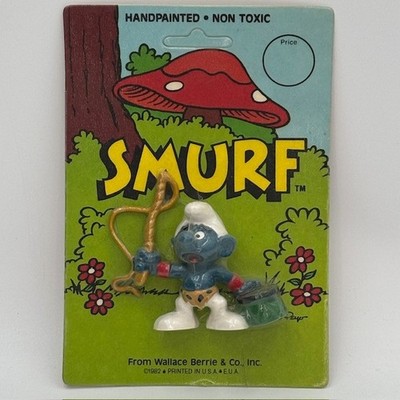 Smurfs 20115 Vtg Lion Tamer Smurf Whip Sealed On Card Schleich Peyo PVC Figurine