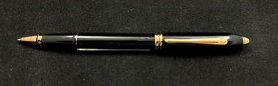 Cross Townsend Rollerball Pen in Black Lacquer with 24K Gold Trim #575