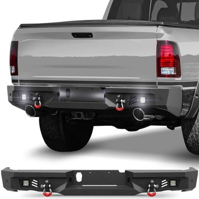 Offroad Steel Rear Bumper w/Sensor Hole+Light Fit 2015-2018 Dodge Ram 1500 Rebel