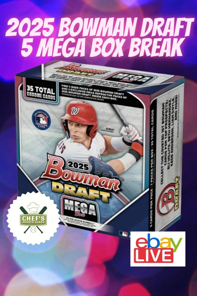 2025 BOWMAN DRAFT BASEBALL 5 MEGA BOX BREAK #16