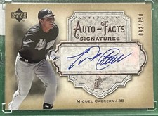 2006 UD Auto-Facts Miguel Cabrera Signatures Auto #92/250