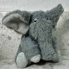 Cute Vtg 5 Small Gray Elephant Squeaky Squeaker Baby Plush Stuffed Mini Toy