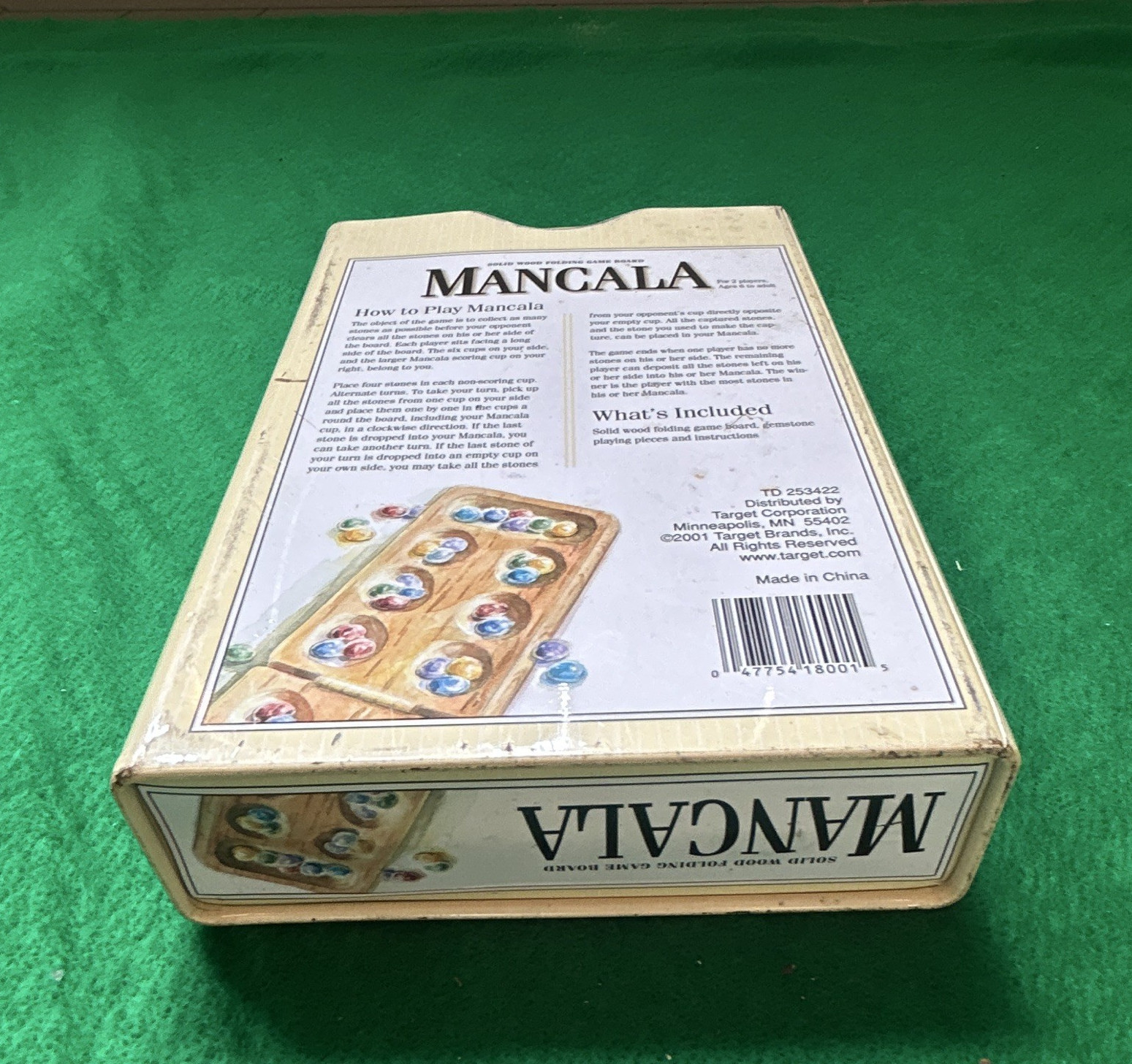 Target Mancala Folding Solid Wood Game Board Set w/ Gemstone Pieces (2001)
