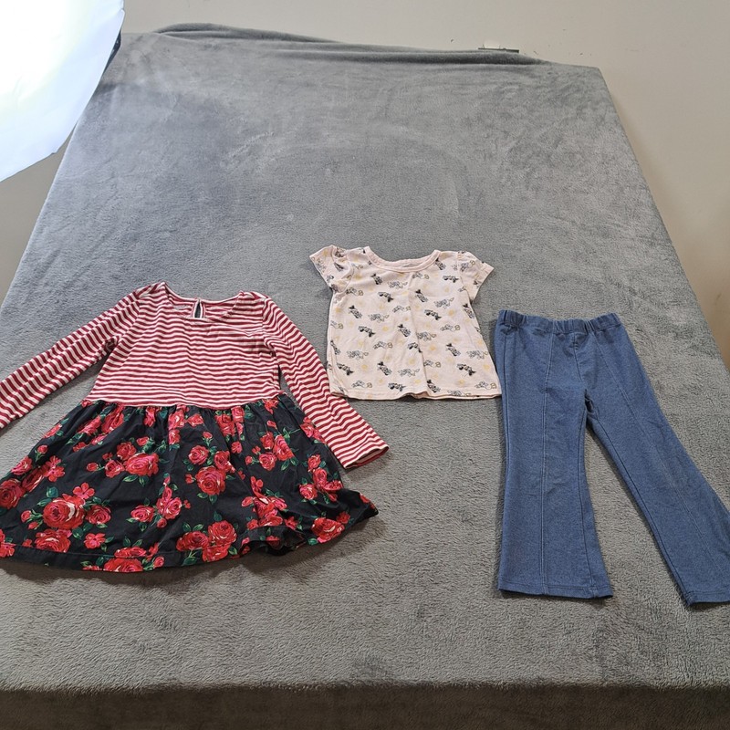 Bundle of 3 Kids Girls Clothing Multicolor Size 3T Casual Outdoor