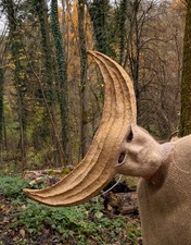 Papier-mache mask "Horns of the Moon". 100% Handcrafted