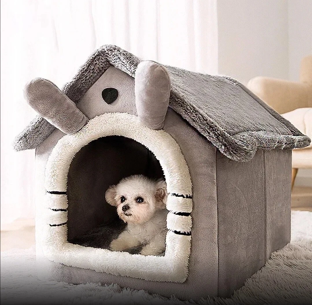 Pet Cat Kitten Dog Beds Igloo Fleece Bed Pyramid Cozy Washable Warm House Cave
Opens in a new window