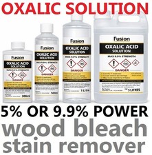 Oxalic Solution 9.9% Wood Bleach Decking GRP Rust Cleaner Varroa 50ml-5L Free PP