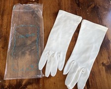 Vintage Ladies Van Raalte Off White Ivory Gloves SIZE 7 Nylon, 11" long Elegant