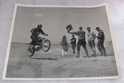Vintage Motocross Motorcycle Race Photo 8" x 10" Cheyenne, Wyoming WY Flag Jump — photo 1