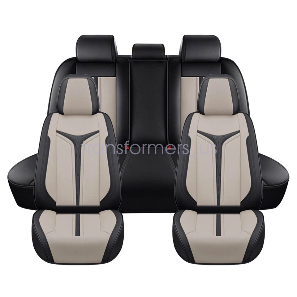 Fits Honda Accord Faux Leather Car Seat Covers 5-Seat Full Set Protector Cushion - Изображение 3 из 4