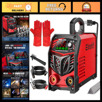 250Amp Dual Voltage Stick Welder 110V/220V, ARC Welding Machine, Portable Kit w/