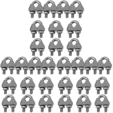 Set of 3 Wire Rope Connector Steel Cable Clamps Ropes Accessories