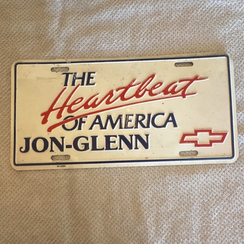 Heartbeat of America Jon Glenn Chevrolet Titusville Fla License Plate 1990’s