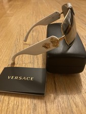 Authentic Versace VE2207Q Baroque White And Gold Men s sunglasses