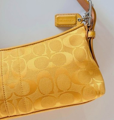 Rare COACH 6371 Yellow Signature Canvas Accessory Pouch One