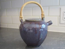 Lynne Chytilo TEAPOT w LID Pottery Tea Pot Coffee Blue Purple RARE HTF