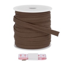 Flat Drawstring Cord 10mm x 27 Yd Replacement Flat Rope with Ruler Dark Brown