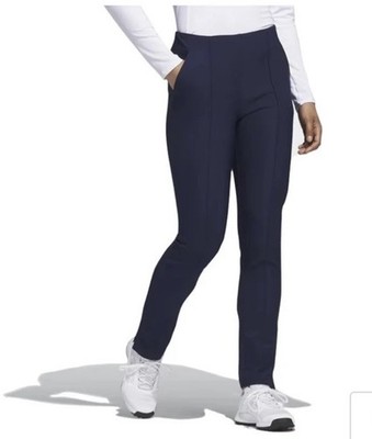 adidas Women's S / 10 Golf Pants Pintuck Pull On Pleated Navy Blue HY4088
