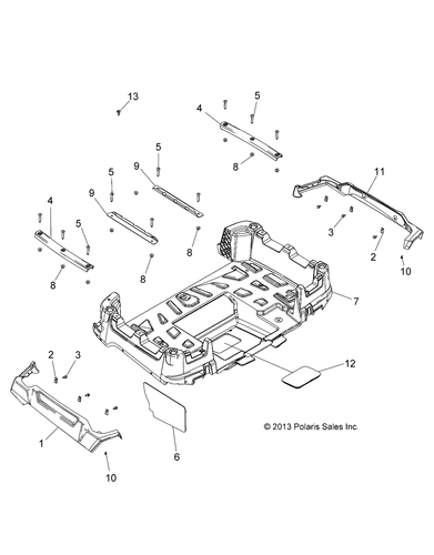 Polaris Channel, Front, Flat Black, Genuine OEM Part 5248471-418, Qty 1 - Picture 2 of 2