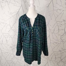 Torrid Green Plaid Button Popover Harper Blouse | Women's 2X