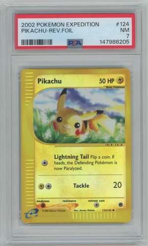 Pokemon Pikachu Expedition Reverse Holo #124 PSA 7 NM LOW POP