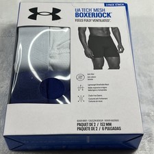 Under Armour UA Tech Mesh 6 Inch Boxerjock 2 Pack Black Blue SMALL - S Mens NEW